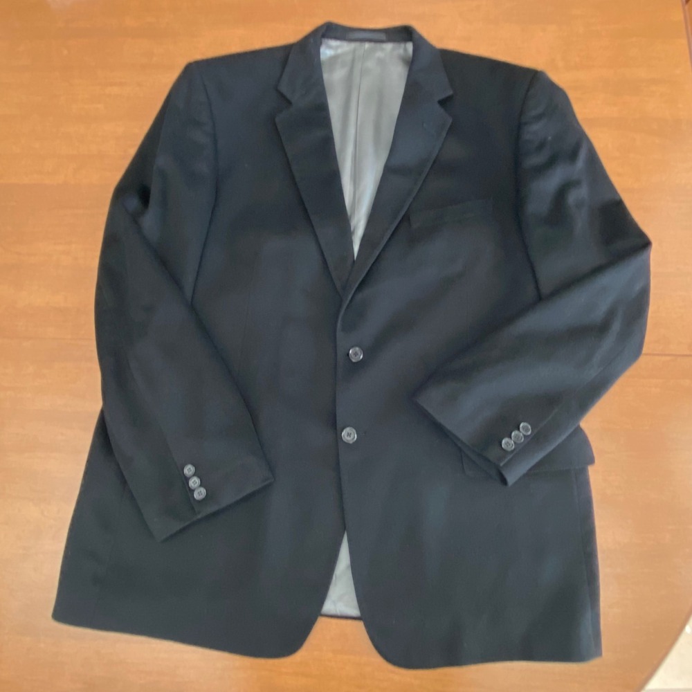 Ken's Man's Shop‎ Piacenza Pure Italian Cashmere Black Blazer Mens 48L USA Made